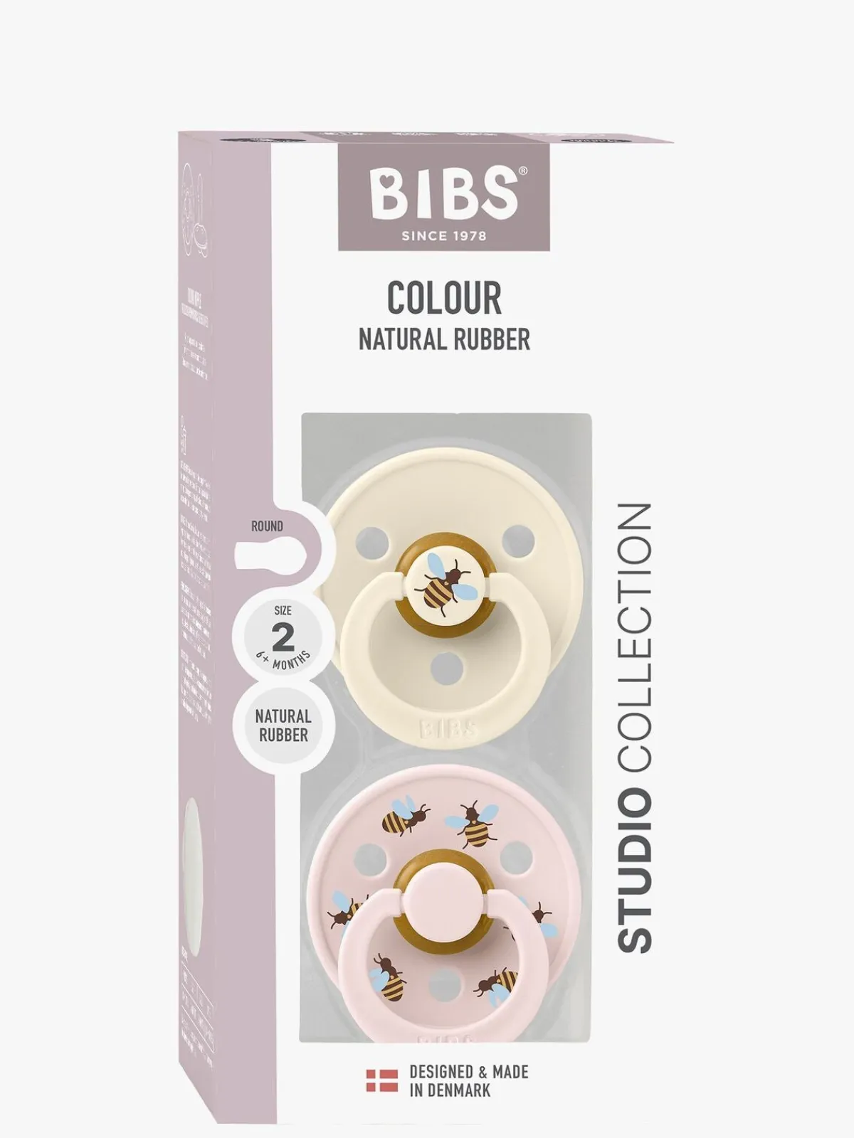 BIBS Sutter & Suttesnore-Studio Colour Bumblebee Sut 2-pak Latex Str. 2, Ivory