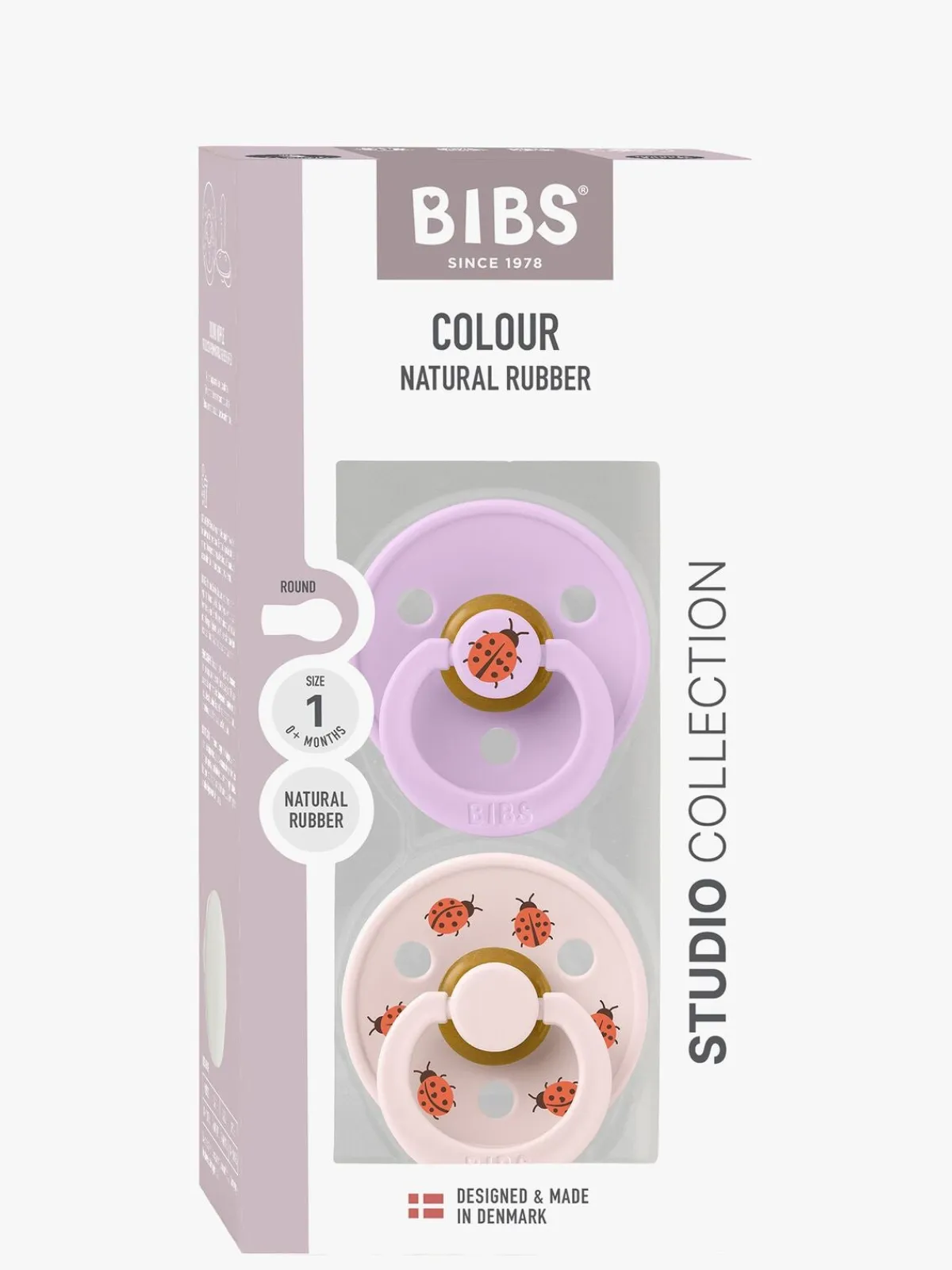BIBS Sutter & Suttesnore-Studio Colour Ladybug Sut 2-pak Latex Str. 1, Violet Sky