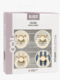 BIBS Sutter & Suttesnore-Studio Colour Sut 4-pak Latex Str. 2, Pin Ivory Vanilla/Pin Ivory Steel Blue