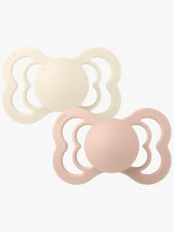 BIBS Sutter & Suttesnore-Supreme Sut 2-pak Silikone Str. 2, Ivory/Blush