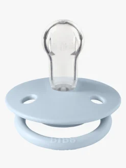 BIBS Sutter & Suttesnore-Sut De Lux 2-pak Silicone, Iron/Baby Blue