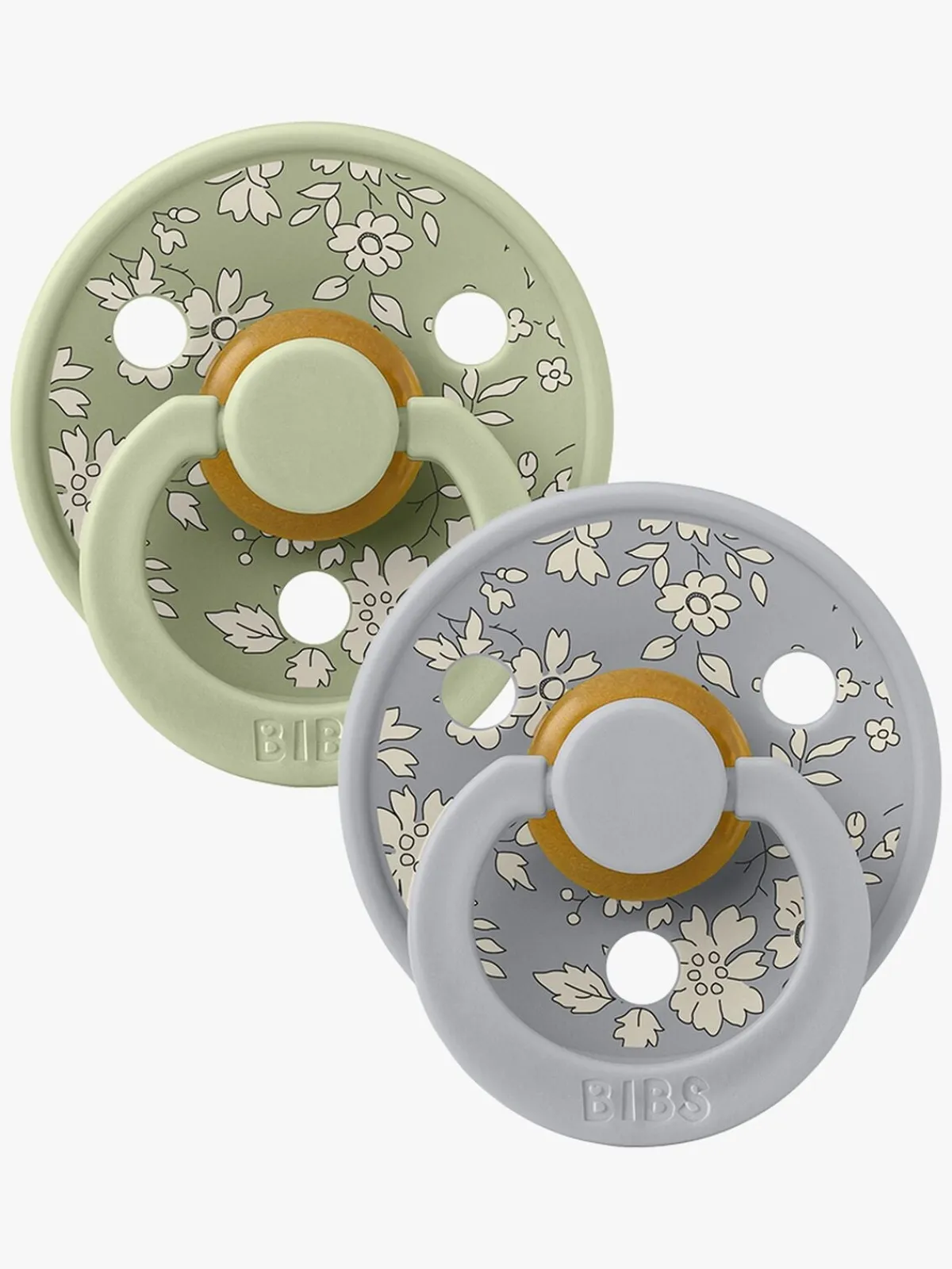 BIBS Sutter & Suttesnore-x Liberty Colour Sut 2-Pak Latex Str. 2 Rund, Capel/Sage Mix