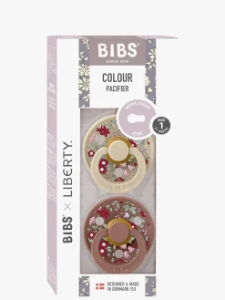 BIBS Sutter & Suttesnore-x Liberty Colour Sut 2-Pak Latex Str. 1 Rund, Chamomile Lawn/Woodchuck Mix