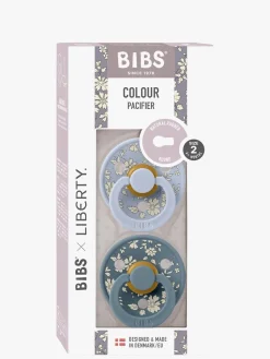 BIBS Sutter & Suttesnore-x Liberty Colour Sut 2-Pak Latex Str. 2 Rund, Capel/Dusty Blue Mix