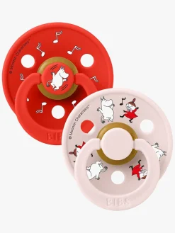 BIBS Sutter & Suttesnore-x Moomin Colour Dancing Sut 2-pak Latex Str. 2, Candy Apple