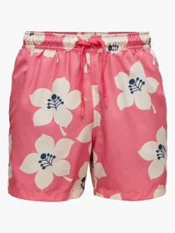 Børn BjornBorg Björn Borg Kenny Badeshorts, Bb Graphic Floral Sunkist Coral