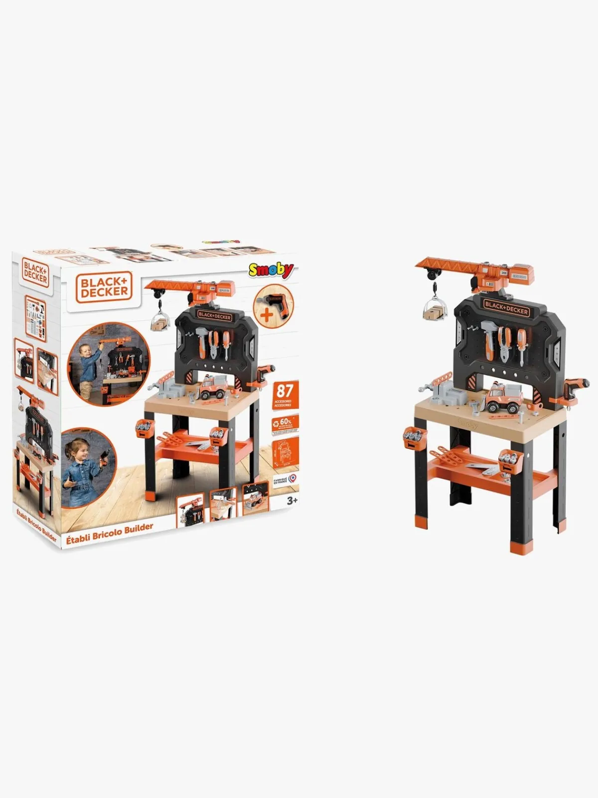 Smoby Rolleleg-BLACK+DECKER Bricolo Værktøjsbænk Byg