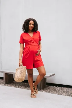 Boob Tøj Til Mor-Amelia Playsuit, Red
