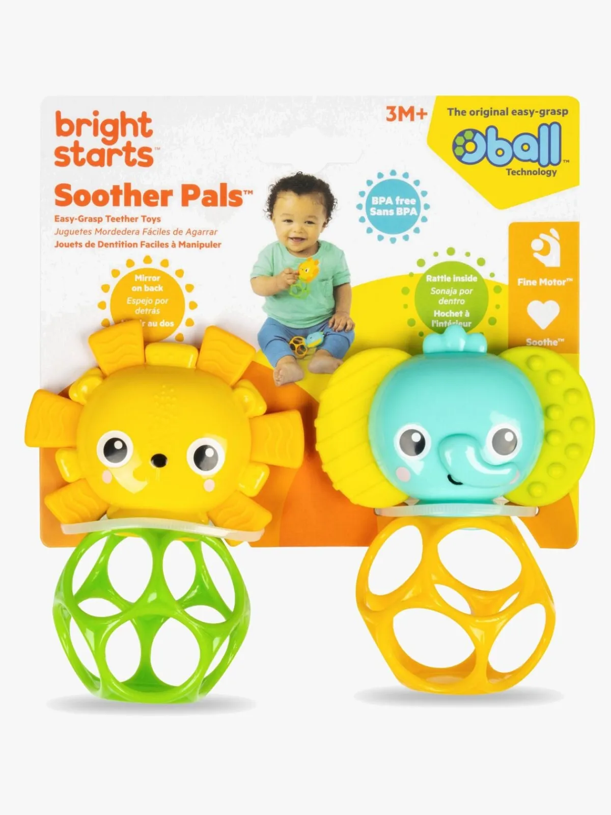 BrightStarts Babylegetøj-Bright Starts Oball Bidelegetøj 2-Pak