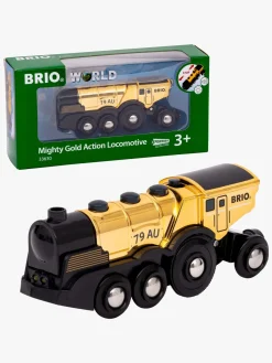 Brio Togbaner & Legeborde|Legetøjsbiler & -Fartøjer-33630 Mighty Action-Lokomotiv Guld