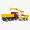 Bruder Legetøjsbiler & -Fartøjer-MAN TGA Construction Truck & Liebherr Gravemaskine