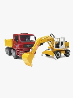 Bruder Legetøjsbiler & -Fartøjer-MAN TGA Construction Truck & Liebherr Gravemaskine