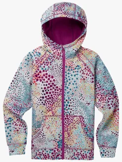 Børn Burton Girls Crown Bonded Full-Zip Hoodie, Stout White Dots