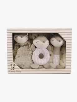 Børn CarloBaby Fleecetæppe & Bamse Giftset Ræv, Grå
