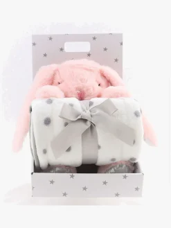 Børn CarloBaby Fleecetæppe & Bamse Kanin, Lyserød