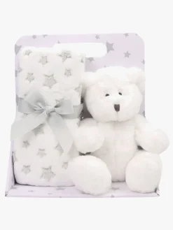 Børn CarloBaby Tæppe Bamse, Hvid
