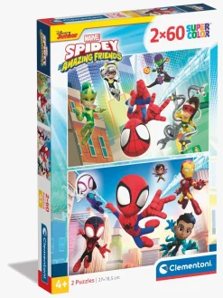 SpideyandFriends Clementoni Spidey And His Amazing Friends Puslespil 2x60 Brikker
