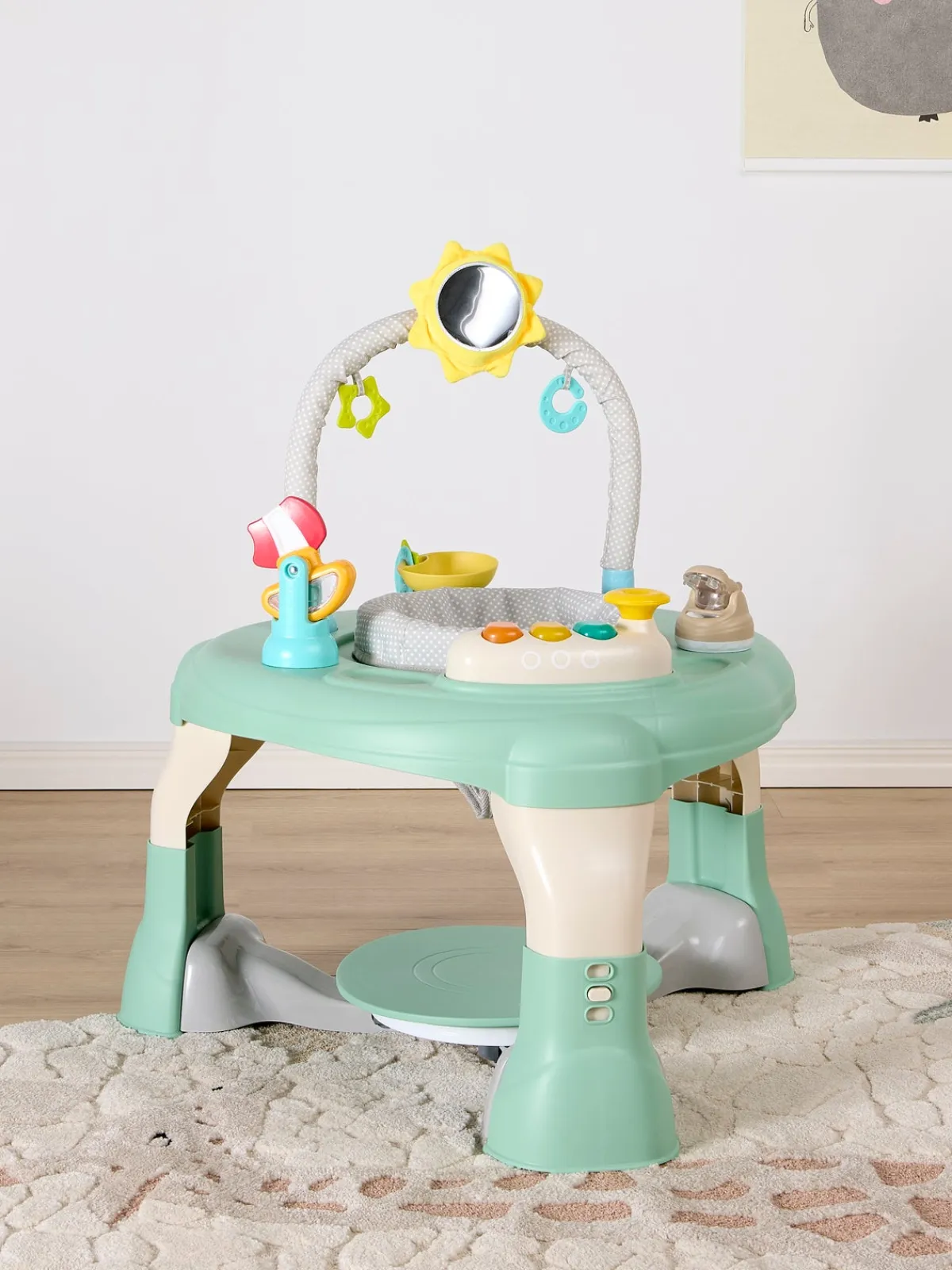 Babylegetøj|CloudberryCastle Cloudberry Castle Aktivitetscenter 3-i-1, Green/Grey Grå