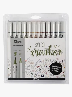 Kreativt Legetøj|CreativCompany Creativ Company Sketch Marker Tusser Afdæmpede Farver 12-pak