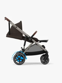 Klapvogne|Cybex e-GAZELLE S Klapvogn, Taupe/Chocolate Brown Brun