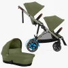 Søskendevogne|Cybex e-Gazelle S Søskendevogn inkl. Liggedel, Moss Green/Taupe