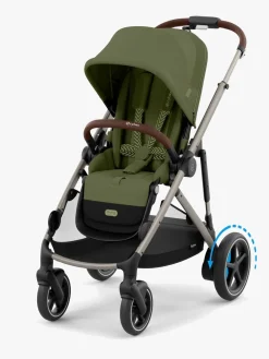 Søskendevogne|Cybex e-Gazelle S Søskendevogn, Moss Green/Taupe
