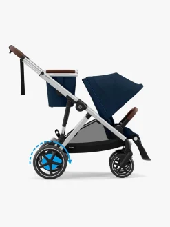 Cybex Søskendevogne-e-Gazelle S Søskendevogn, Ocean Blue/Silver