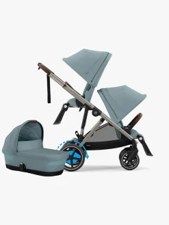 Cybex Søskendevogne-e-Gazelle S Søskendevogn inkl. Liggedel, Stormy Blue/Taupe