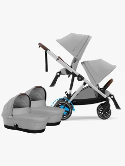 Tvillingevogne|Cybex e-Gazelle S Tvillingevogn, Stone Grey/Silver