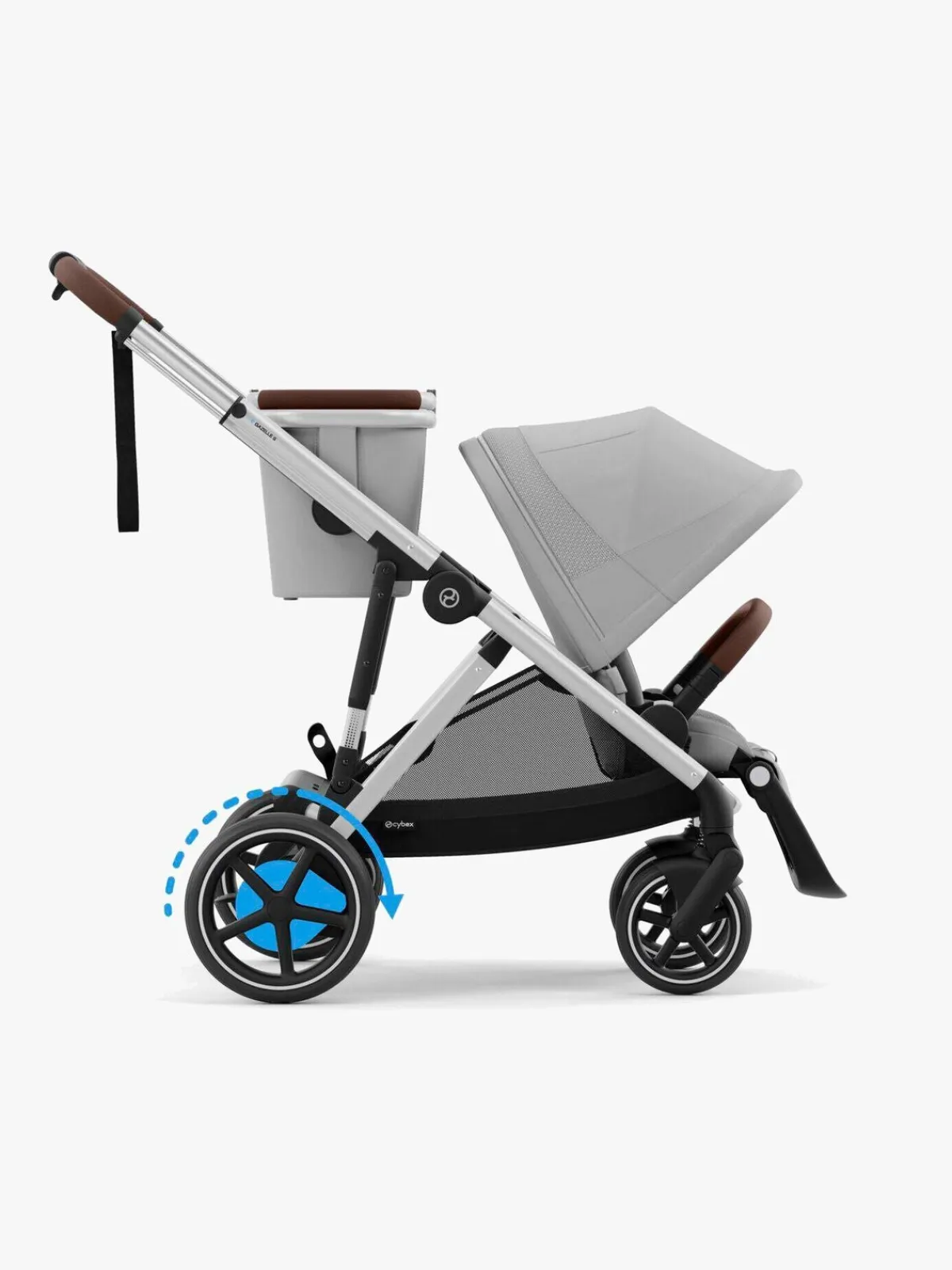 Tvillingevogne|Cybex e-Gazelle S Tvillingevogn, Stone Grey/Silver