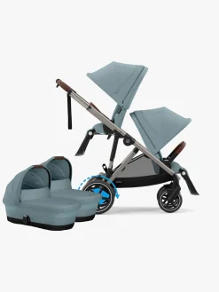 Cybex Tvillingevogne-e-Gazelle S Tvillingevogn, Stormy Blue/Taupe