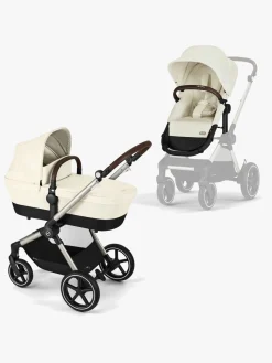 Duo- & Kombivogne|Cybex EOS Lux Duovogn inkl. Axkid GOKID Autostol Baby & Base, Seashell Beige