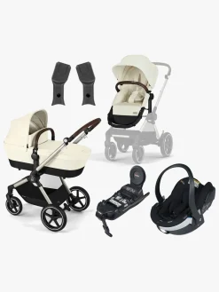 Cybex Autostolspakker-EOS Lux Duovogn inkl. BeSafe iZi Go Modular X2 i-Size Autostol Baby & Base, Taupe/Seashell Beige