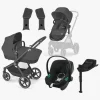 Cybex Vognpakker|Autostolspakker-EOS Lux Duovogn inkl. Aton B2 i-Size Autostol Baby & Base, Black/Moon Black