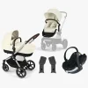 Vognpakker|Cybex EOS Lux Duovogn inkl. BeSafe iZi Go Modular X2 i-Size Autostol Baby, Taupe/Seashell Beige