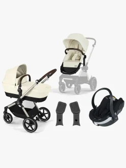 Vognpakker|Cybex EOS Lux Duovogn inkl. BeSafe iZi Go Modular X2 i-Size Autostol Baby, Taupe/Seashell Beige