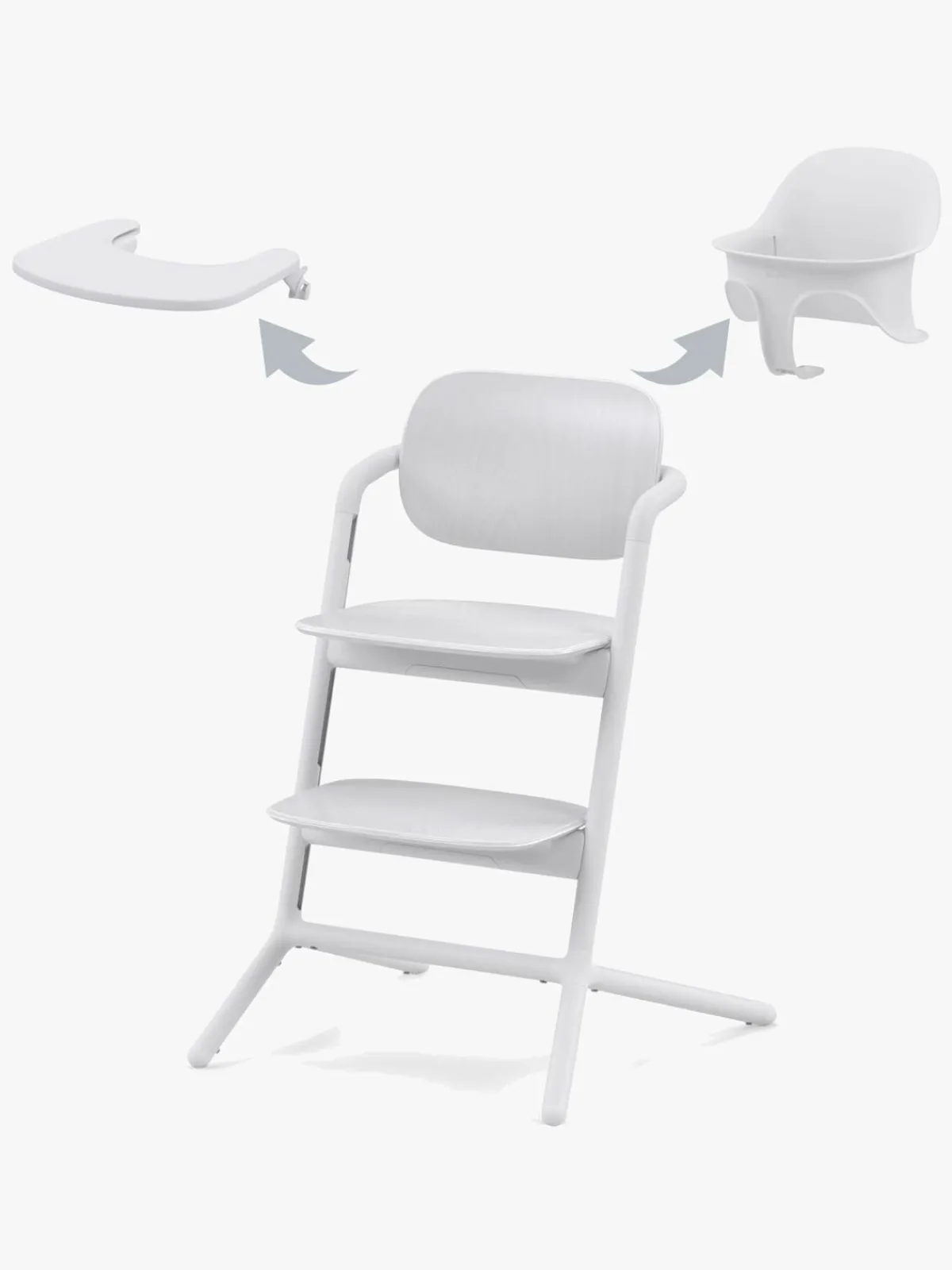Cybex Lemo 3-in-1 Højstol inkl. Babysæt og Bakke, All White