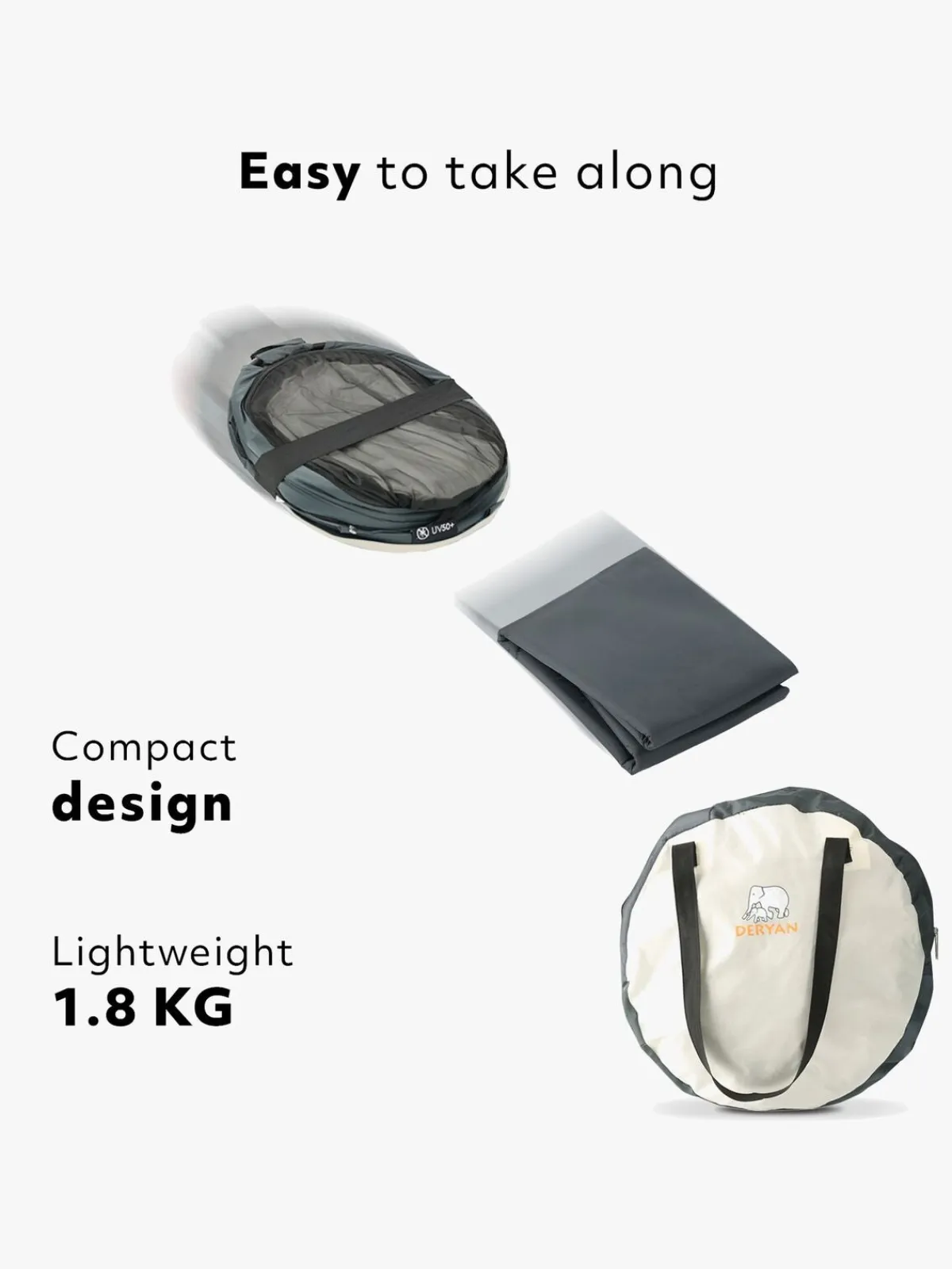 Børn Deryan Uv & Strand-Weekendseng med UV-Beskyttelse Baby, Luxe Cream