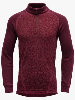 Uldtøj|Overdele|Devold DUO ACTIVE MERINO ZIP NECK Trøje Merinould JR, Port