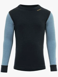 Børn Devold EXPEDITION MERINO SILK SHIRT KID Skiundertrøje, Ink