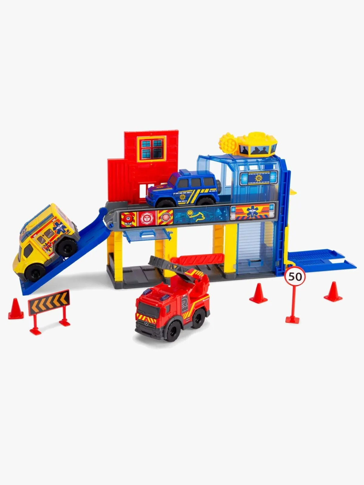 DickieToys Dickie Toys Redningsstation inkl 3 Transportmidler