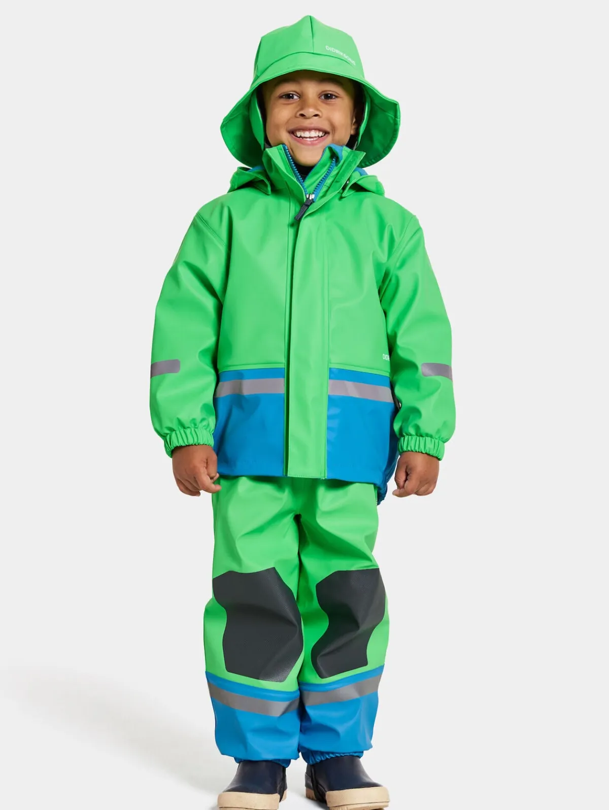 Børn Didriksons Regntøj-Boardman Foret Regnsæt, Frog Green