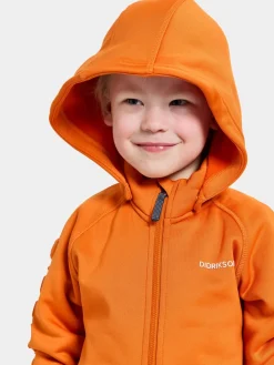 Børn Didriksons Fleecetøj-Corin Powerstretch Jakke, Orange Jam