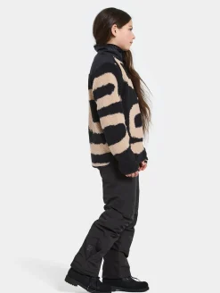 Fleecetøj|Didriksons Exa Fleecetrøje, Path L Black Sort/Beige