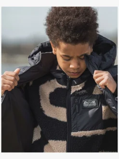 Fleecetøj|Didriksons Exa Fleecetrøje, Path L Black Sort/Beige