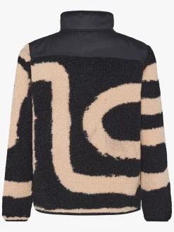Fleecetøj|Didriksons Exa Fleecetrøje, Path L Black Sort/Beige