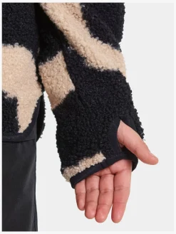 Fleecetøj|Didriksons Exa Fleecetrøje, Path L Black Sort/Beige