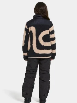Fleecetøj|Didriksons Exa Fleecetrøje, Path L Black Sort/Beige