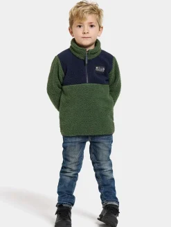 Børn Didriksons Fleecetøj-Gosig Fleecetrøje, Pine Green