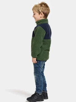 Børn Didriksons Fleecetøj-Gosig Fleecetrøje, Pine Green